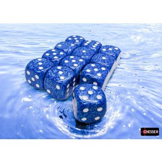 Chessex Speckled Water 16mm d6 Dice Block (12 ct)