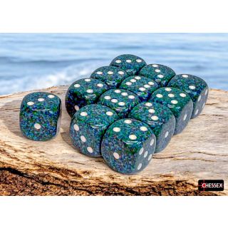 Chessex Speckled Sea 16mm d6 Dice Block (12 ct)