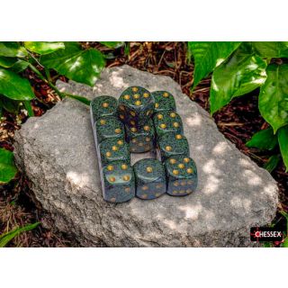 Chessex Speckled Golden Recon 16mm d6 Dice Block (12 ct)