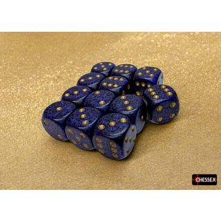 Chessex Speckled Golden Cobalt 16mm d6 Dice Block (12 ct)
