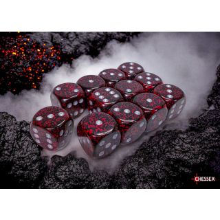 Chessex Speckled Silver Volcano 16mm d6 Dice Block (12 ct)