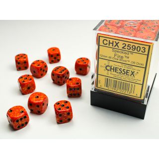 Chessex Speckled 12mm d6 Dice Block (36ct.) - Fire