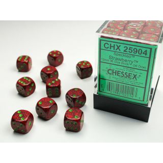 Chessex Speckled 12mm d6 Dice Block (36ct.) - Strawberry