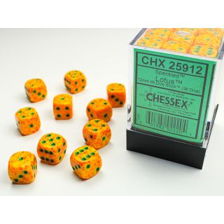 Chessex Speckled 12mm d6 Dice Block (36ct.) - Lotus (25/Case)