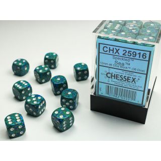 Chessex Speckled 12mm d6 Dice Block (36ct.) - Sea (25/Case)