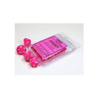 Chessex Opaque Ivory/black Set of Ten d10s (26200)