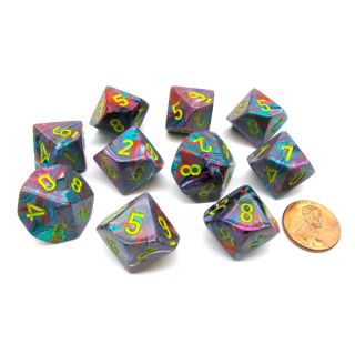 Chessex Ten d10 set / Festive Mosaic Yellow (27250)