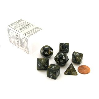 Chessex Leaf Polyhedral Black Gold/silver 7-Die Set (27418)