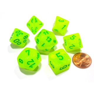 Chessex Vortex Bright Electric Yellow/green Polyhedral 7-Die Set (27422)