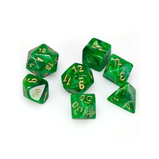 Chessex Vortex Polyhedral Green/gold 7-Die Set (27435)