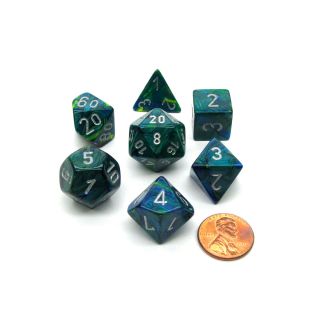 Chessex Festive Polyhedral Green/silver 7-Die Set (27445)