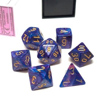Chessex Lustrous Polyhedral Purple/gold 7-Die Set (27497)