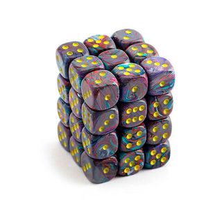 Chessex 12mm d6 Dice Block (36ct.) - Festive Mosaic / Yellow (27850)