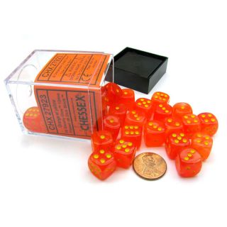 Chessex 16mm d6 Dice Block (36ct.) - Ghostly Glow Orange/Yellow (27923)