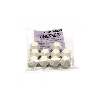 Opaque Polyhedral White Bag of 10 Blank d12 (29035)