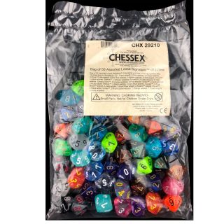 Chessex Bag of 50 Assorted Loose Signature™ Polyhedral d10 Dice (29210)