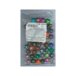 Chessex Bag of 50 Assorted Loose Signature™ Polyhedral d12 Dice (29212)