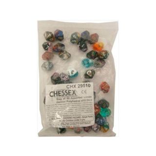Chessex Bag of 50 Assorted Loose Gemini™ Polyhedral d10 Dice (29510)