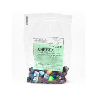 Chessex Bag of 50 Assorted Loose Gemini™ Polyhedral Tens 10™ Dice (29511)