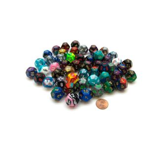 Chessex Bag of 50 Assorted Loose Gemini™ Polyhedral d12 Dice (29512)