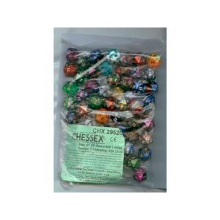 Chessex Bag of 50 Assorted Loose Gemini™ Polyhedral d20 Dice (29520)