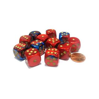 Chessex Bag of 50 Assorted Loose Gemini™ 16mm d6 with Pips Dice (29526)