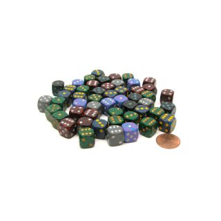 Chessex Bag of 50 12mm with Pips Dice Menagerie #3: Speckled Dice d6 (LE737)