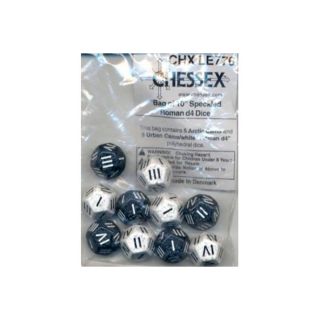 Chessex Bag of 10 Speckled Roman d4's (LE776)
