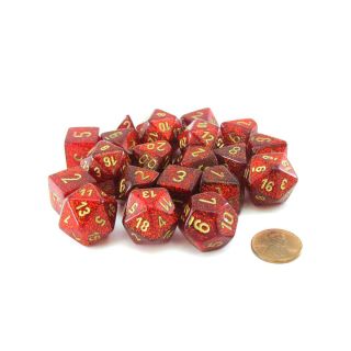 Chessex Bag of 20 - Glitter Gold/Silver (LE898)