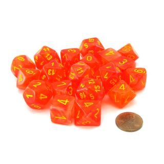 Chessex Bag of 20 - Ghostly Glow Orange/Yellow (LE900)