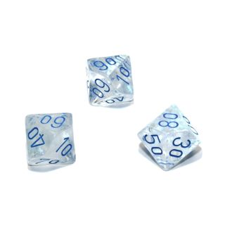 Chessex Borealis? Polyhedral Icicle?/light blue Luminary Tens 10? 1ct. **Special Offer**