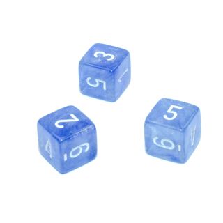 Chessex Borealis® Polyhedral Sky Blue/white Luminary d6 w/#s 1ct.