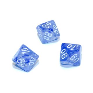 Chessex Borealis? Polyhedral Sky Blue/white Luminary Tens 10? 1ct. **Special Offer**