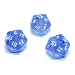 Chessex Borealis® Polyhedral Sky Blue/white Luminary d20 1ct.