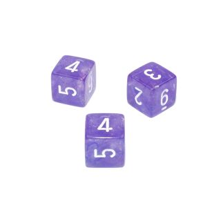 Chessex Borealis? Polyhedral Purple/white Luminary d6 w/#s 1ct. **Special Offer**
