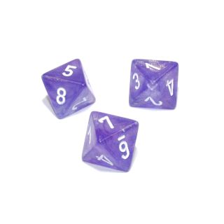 Chessex Borealis? Polyhedral Purple/white Luminary d8 1ct. **Special Offer**