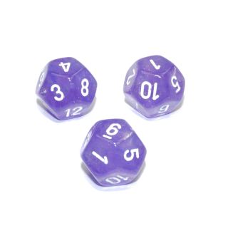 Chessex Borealis? Polyhedral Purple/white Luminary d12 1ct. **Special Offer**
