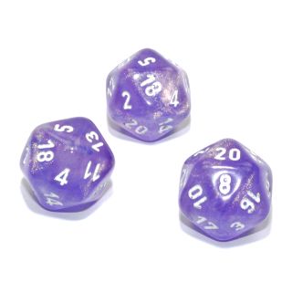 Chessex Borealis® Polyhedral Purple/white Luminary d20 1ct.