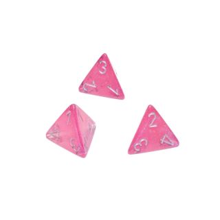 Chessex Borealis? Polyhedral Pink/silver Luminary d4 1ct. **Special Offer**