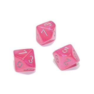 Chessex Borealis? Polyhedral Pink/silver Luminary d10 1ct. **Special Offer**
