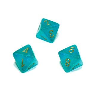 Chessex Borealis? Polyhedral Teal/gold Luminary d8 1ct. **Special Offer**
