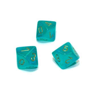 Chessex Borealis? Polyhedral Teal/gold Luminary d10 1ct. **Special Offer**