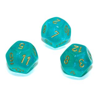 Chessex Borealis? Polyhedral Teal/gold Luminary d12 1ct. **Special Offer**