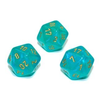 Chessex Borealis® Polyhedral Teal/gold Luminary d20 1ct.