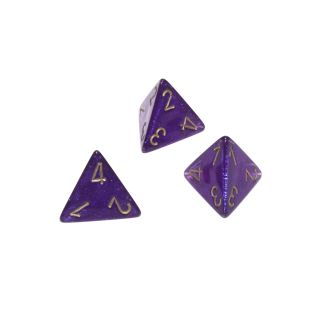 Chessex Borealis? Polyhedral Royal Purple/gold Luminary d4 1ct. **Special Offer**