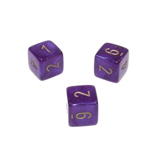 Chessex Borealis? Polyhedral Royal Purple/gold Luminary d6 w/#s 1ct. **Special Offer**