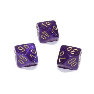 Chessex Borealis? Polyhedral Royal Purple/gold Luminary Tens 10? 1ct. **Special Offer**