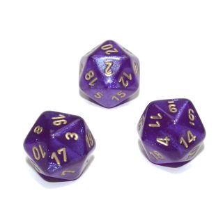 Chessex Borealis® Polyhedral Royal Purple/gold Luminary d20 1ct.