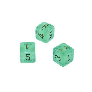 Chessex Borealis? Polyhedral Light Green/gold Luminary d6 w/#s 1ct. **Special Offer**