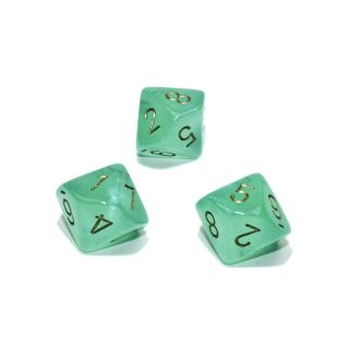 Chessex Borealis? Polyhedral Light Green/gold Luminary d10 1ct. **Special Offer**